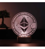 By-Lamp 3 Boyutlu Ethereum Led Masa Lambası Kripto Para Hediyesi Gece Lambası