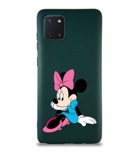 Samsung Galaxy Note 10 Lite Soft Premier Kapak Minnie Mouse-E Tasarımlı Silikon Kılıf - Yeşil (Şeffaf)