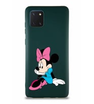 Samsung Galaxy Note 10 Lite Soft Premier Kapak Minnie Mouse-E Tasarımlı Silikon Kılıf - Yeşil (Şeffaf)