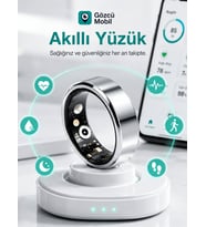 Gözcü Mobil Akıllı Yüzük Sağlık Egzersiz Takibi Adım Sayar Kalp Atışı Kan Basınç Oksijen Ölçer Su Takibi Adet Döngüsü Uyku Takibi Cihazı Suya Dayanıklı
