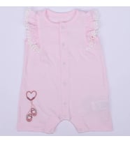 Kız Bebek Pembe Pıtırcık Dantel Kollu Çıtçıtlı Tulum (A.Pembe)