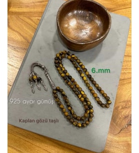 99 LUK KAPLAN GÖZÜ ORJIANL TESBIH KİŞİYE ÖZEL 925 AYAR GÜMÜŞ PÜSKÜL  TASARIMLI  YAZILI KUTULU  SERTIFIKALI