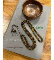 99 LUK KAPLAN GÖZÜ ORJIANL TESBIH KİŞİYE ÖZEL 925 AYAR GÜMÜŞ PÜSKÜL  TASARIMLI  YAZILI KUTULU  SERTIFIKALI