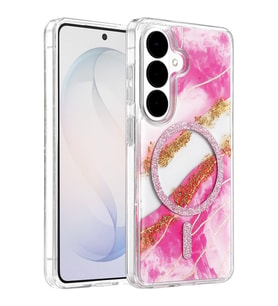 Onegif Galaxy S26 Lotus Simli Magsafe Kapak - Pembe