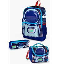 Coral High Kids Saks Mavi Astronot Desenli 3’lü Okul Çanta Seti - Erkek Çocuk
