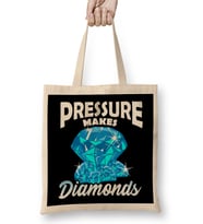 Cute Pressure Makes Diamonds Motivational Hustle Bez Çanta Uzun Saplı