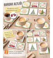 Noel Baba 7x7 – 6’lı Set Dekoratif Kare Tasarım