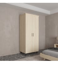 Soft Wood 2 Kapaklı Masif Ahşap Gardırop Vernik