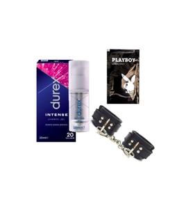 Durex Intense Kadın Uyarıcılı Jel + Siyah Deri El Kelepçesi + Hediye
