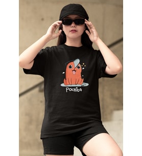 Anime Chainsaw Man Pochita Tişört (Siyah)