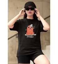 Anime Chainsaw Man Pochita Tişört (Siyah)