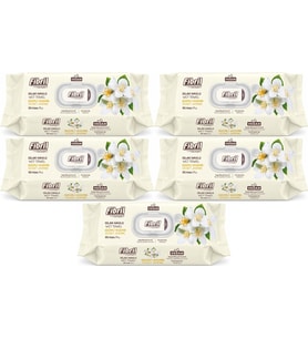 Fibril Islak Havlu Mendil 90 Yaprak Gizemli Yasemin Plastik Kapaklı (5 Li Set) 450 Yaprak