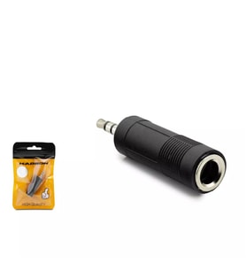 Hadron HDX1331 3.5mm Dişi to 6.35mm Erkek Stereo Ses Dönüştürücü Adaptör - Siyah - 1 ADET