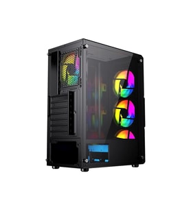 GAMEBOOSTER GB-PW908B 4-FIXED RGB Fanlı Gaming Mid-Tower PC Kasası