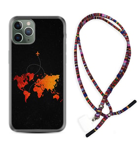 Apple iPhone 11 12 13 14 Pro Max Kılıf Boyun Asklı Rasta Silikon İz Bırakan Uçak 1778