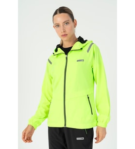 Maraton Regular Kadın Kapüşonlu Neon Yeşil Tracktop