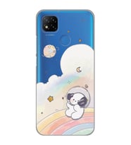 Redmi 9C / Redmi 10A Uyumlu Sevimli Köpek Desenli Şeffaf Telefon Kılıfı