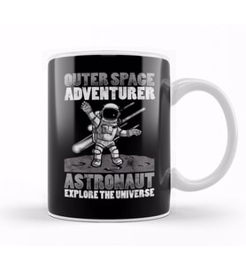 Outer Space Adventurer Astronaut Explore Universe Kupa Bardak Porselen