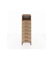 Kronos Dolap Tek Raflı 6 Çekmeceli 44x59x134 Çam-Çam