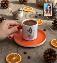Kişiye Özel Karikatürlü Venedik Aşığı Arkadaşa Hediye Türk Kahvesi Fincanı Doğum Günü Hediyesi