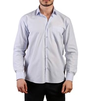 Açık Mavi Rahat Kesim Cepli Uzun Kol Regular Fit Erkek Gömlek  - 150-3