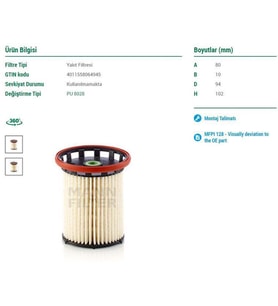 Yakıt Filtre Kısa Tip Audİ-Seat-Skoda-Vw 1,6 - 2,0 TdiGolf 7 Jetta Passat.5Q0127177B