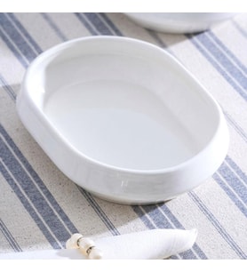 Acar JEA-07401 Rumi 4 Adet Porselen Oval Kayık Sunum Tabak 16 cm