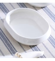 Acar JEA-07401 Rumi 4 Adet Porselen Oval Kayık Sunum Tabak 16 cm