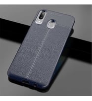 Samsung Galaxy M20 Kılıf Esnek Pu-Deri Leather-Pu Serisi Protected Case (Lacivert)