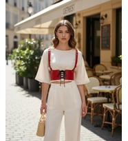 Mulvxbrf Brf02 Kırmızı Kadın Kemer Bağcıklı Korse Bel Aksesuarı - Brf1429 (Mulvix)