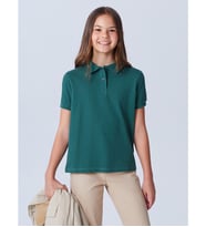 LCW Kids Yeşil Polo Yaka Kız Çocuk Tişört