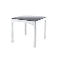 Omnipazar SY-2576 Beyaz Rattan Kare Kapalı Camlı Temperli Masa 82439