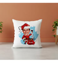 Noel Baba Karikatürlü Yılbaşı Yastığı Kişiye Özel