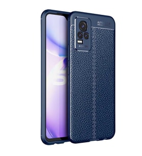Vivo V21E Kılıf Esnek Pu-Deri Leather-Pu Serisi Protected Case (Lacivert)