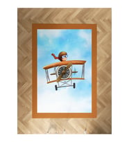 MEKTA HOME BEBEK VE ÇOCUK ODASI Uçak ve Küçük Pilot Desenli Halı