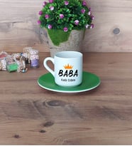 Babalar Günü Hediyesi Türk Kahvesi Fincanı Yeşil Babaya Hediye