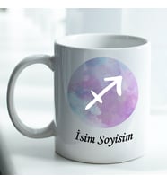Kişiye Özel İsim ve Fotoğraf Baskılı Yay Burçlu Kupa Bardak No:002