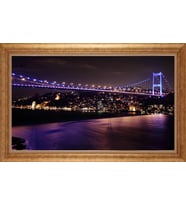 Çerçeveli Paspartulu Manzara Tablo ah1942 (Gold)