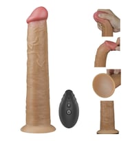Dual Layer Platinyum 25 Cm Silikon Kumandalı Şarjlı Dönebilen Hareketli Titreşimli Penis