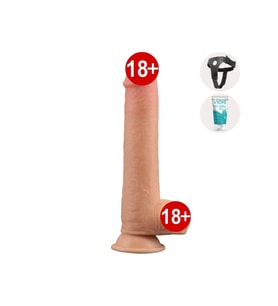 Lovetoy Sliding Skin Deri Özellikli Kemerli Realistik Strapon Penis 23 Cm