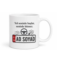 Araba Tutkununa Hediye Plaka Yazılı Özel Tasarım Kupa Bardak