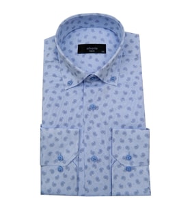 Erkek Slim Fit Puantiyeli Bgl-st00898 (Buz Mavisi)