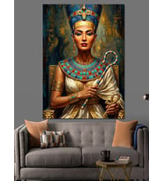 Antik Mısır Kraliçesi Nefertiti Portresi Dekoratif Kanvas - Mdf Ahşap Tablo
