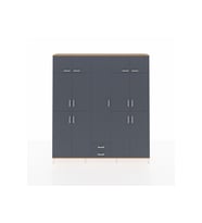 Arges Gardrop 10 Raflı 2 Çekmeceli 4 Askılı 220x30x243 Çam-Antrasit