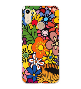 PrintiFy Huawei Honor 8A ile Uyumlu 1mm Slim Fit Retro Renkler 2 Baskılı Şeffaf  Kılıf