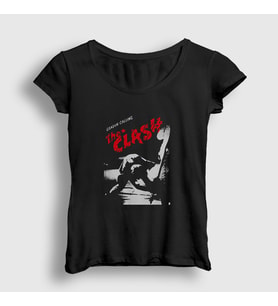 Presmono Kadın Siyah London Calling The Clash T-Shirt 384098tt