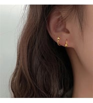çelik toplu tek piercing kıkırdak küpe Sarı-Tek Ebat