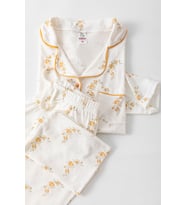 Uzun Kol Gömlek Yaka Kadın Pinterest Pijama Takımı - Mevsimlik Kadın Pijama- Geniş Beden Aralığı (Hardal)