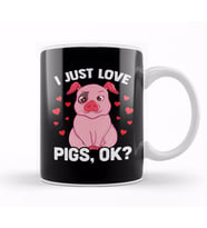 Adorable I Just Love Pigs OK Baby Pig Lover Kupa Bardak Porselen