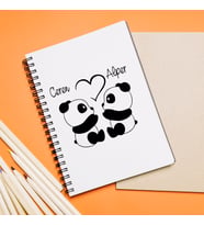 Panda Sevgili Çift Tasarımlı Defter Kişiye Özel